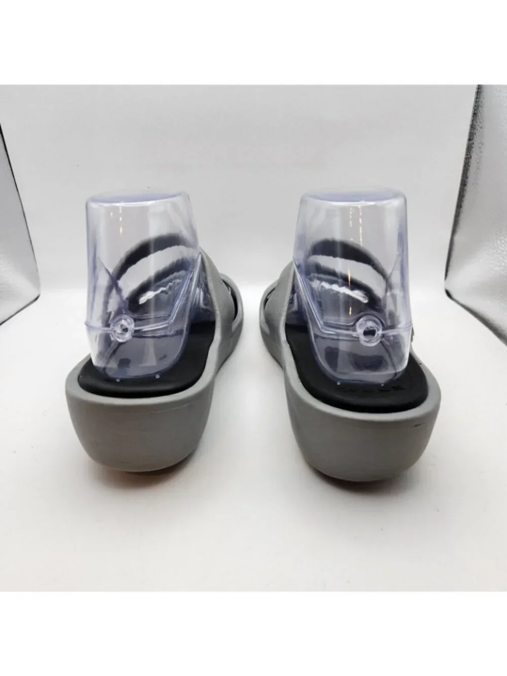 Crocs Patricia Gray Grey Womens Strappy Sandals Slide Comfort Size 9 USED Casual